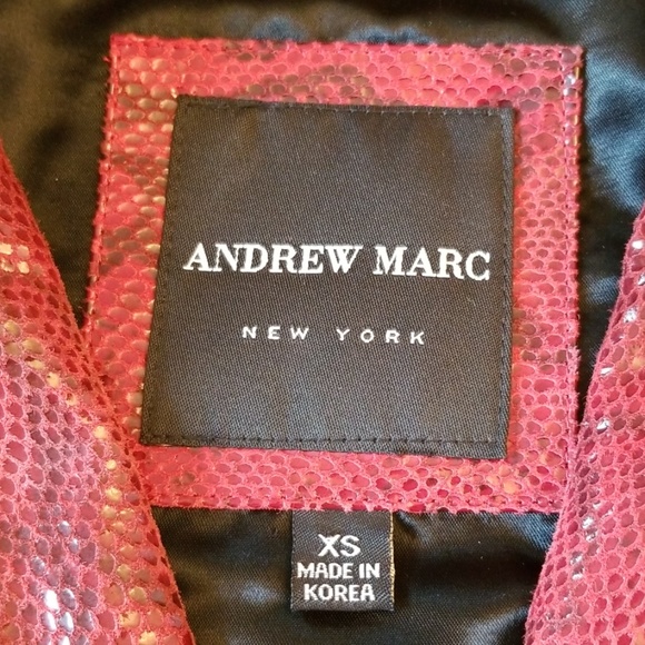 Andrew Marc Red Snakeskin Leather Jacket - Picture 7 of 8